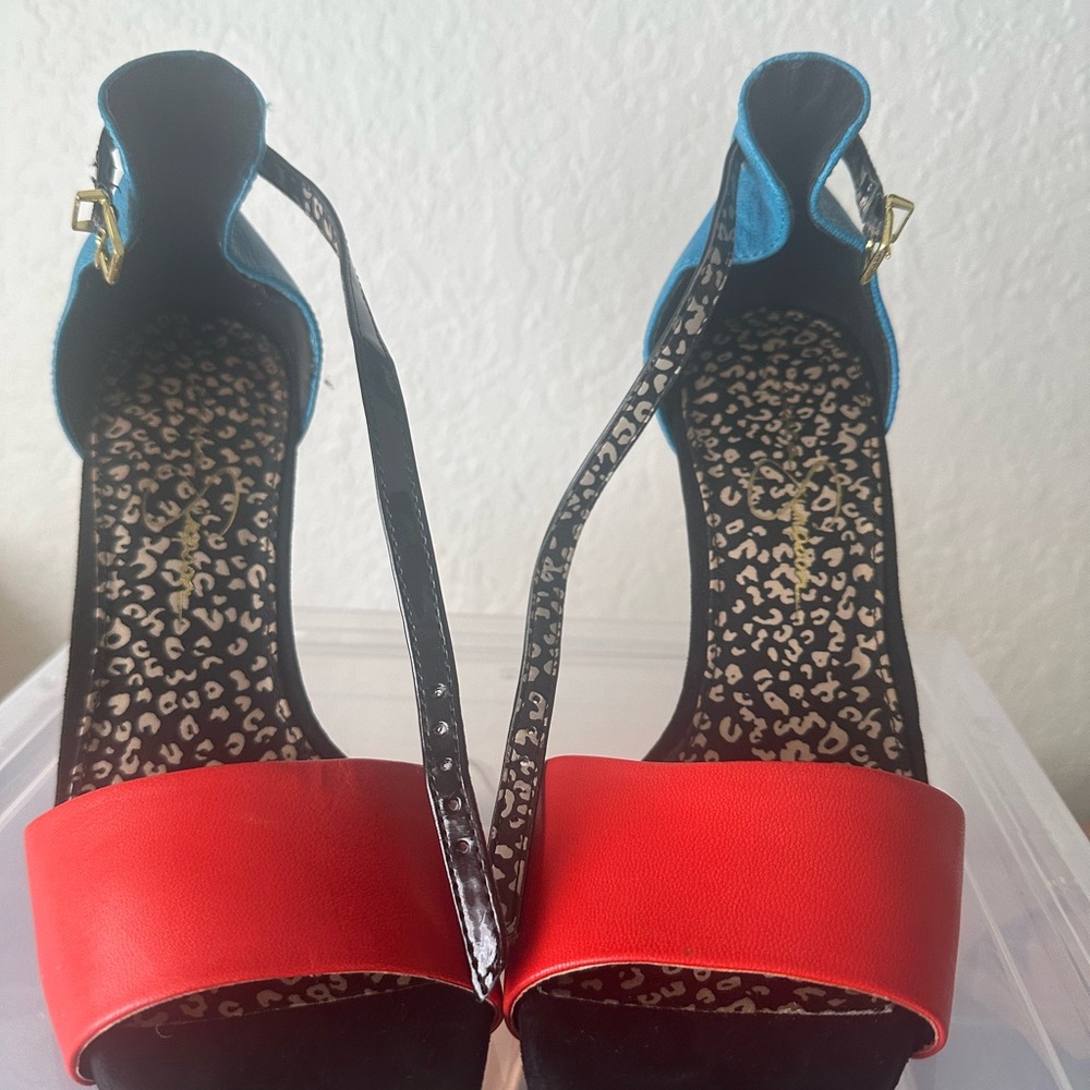 Jessica Simpson Red and Blue Heels